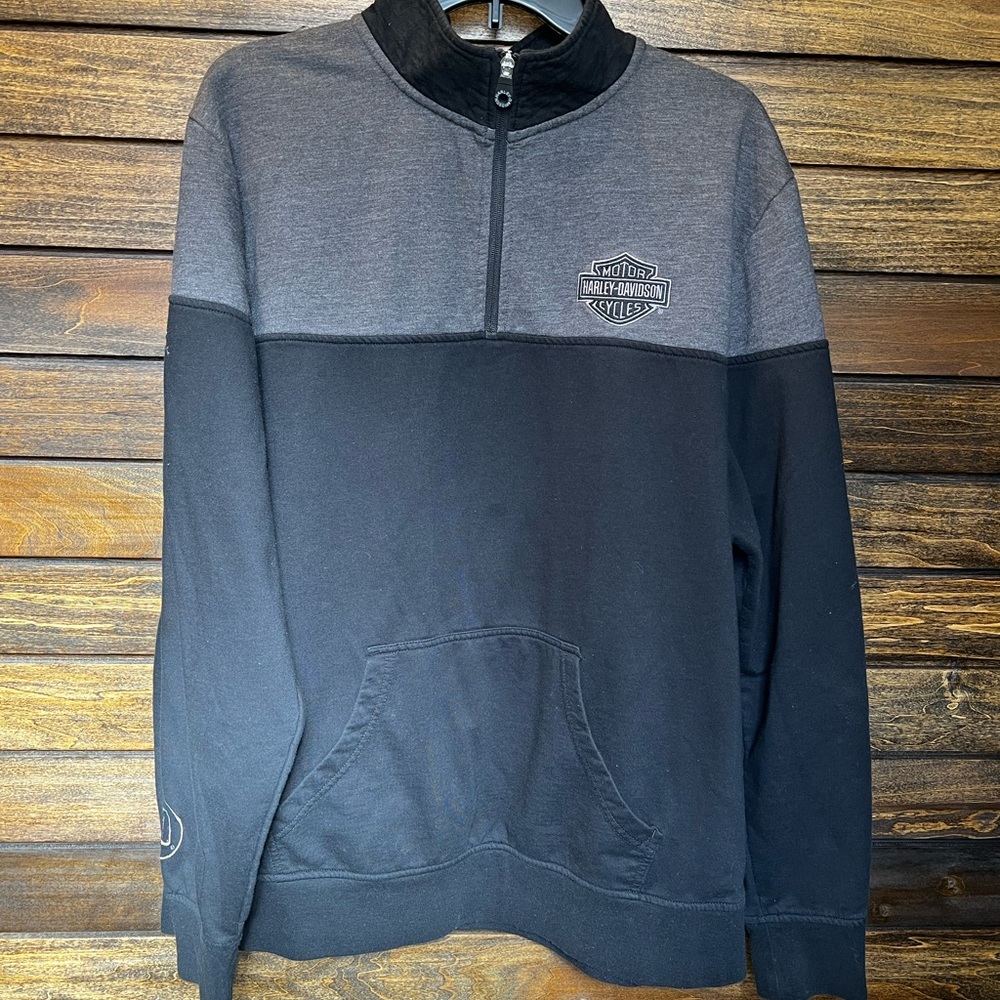 Harley-Davidson Men's Two-Tone Zip-Up Sweater